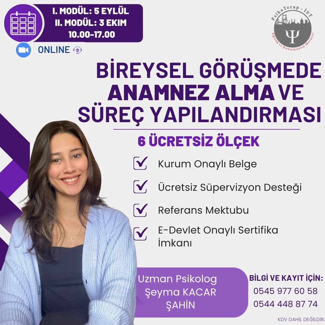 BİREYSEL GÖRÜŞMEDE ANAMNEZ ALMA ve SÜREÇ YAPILANDIRMASI